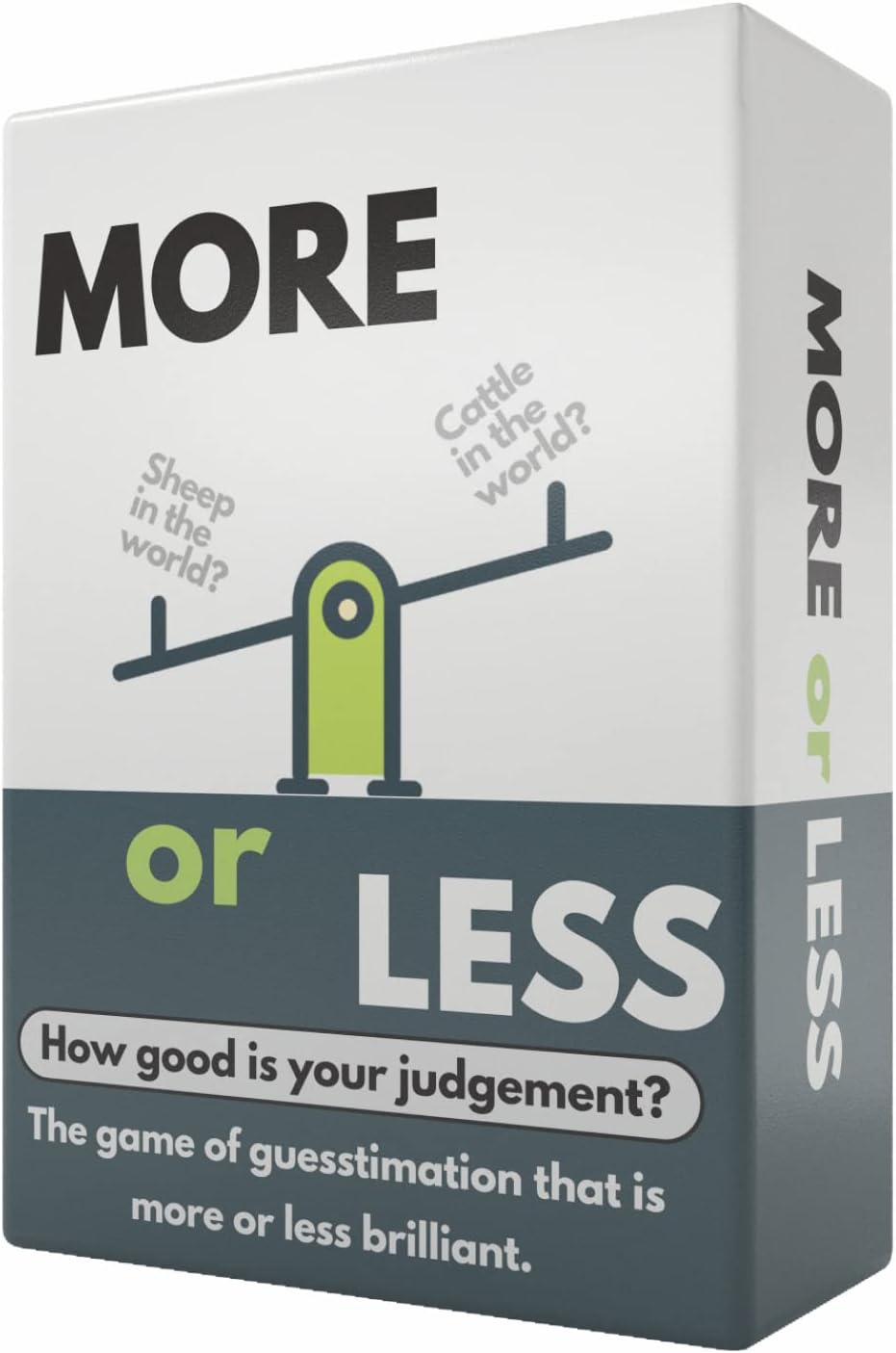 More or Less Original Edition Card Game - How Good Is Your Judgement? 2 Players + | Fun Family Party Games for Adults & Kids Birthday, Travel, Gift for Boys and Girls