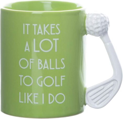 Boxer Gifts Golf Ball Novelty Mug | Club Shaped Handle | Funny Joke Golf Gifts for Men & Women