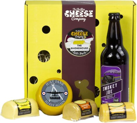 Smokehouse Cheese and Beer Gift Box: Delicious, unique foodie gifts from Chuckling Cheese Company. Perfect for all!