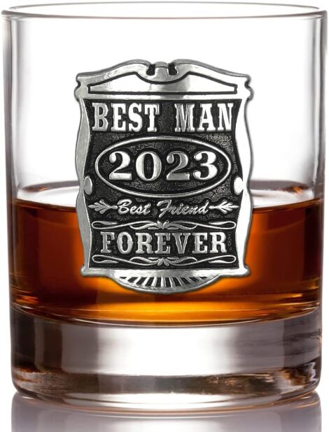 Engraved Best Man Tumbler – Customized Whisky Glass for Wedding Party – Gift Box [WD002]