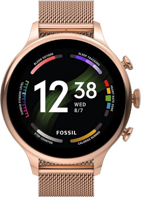 FTW6082 Women’s Fossil Gen 6 Smartwatch: Touchscreen, Speaker, Heart Rate, NFC, Notifications.