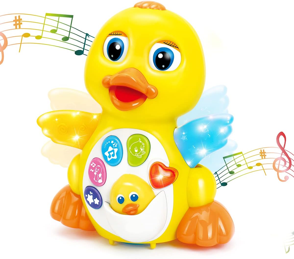 HOLA Baby Toys for 1 Year Old, Yellow Duck Dancing Singing Crawling Baby Toys 6 Months Plus 6 12 18 Months, Baby Boy Girl Gifts for 1 2 3 Year Olds Kids Toddlers