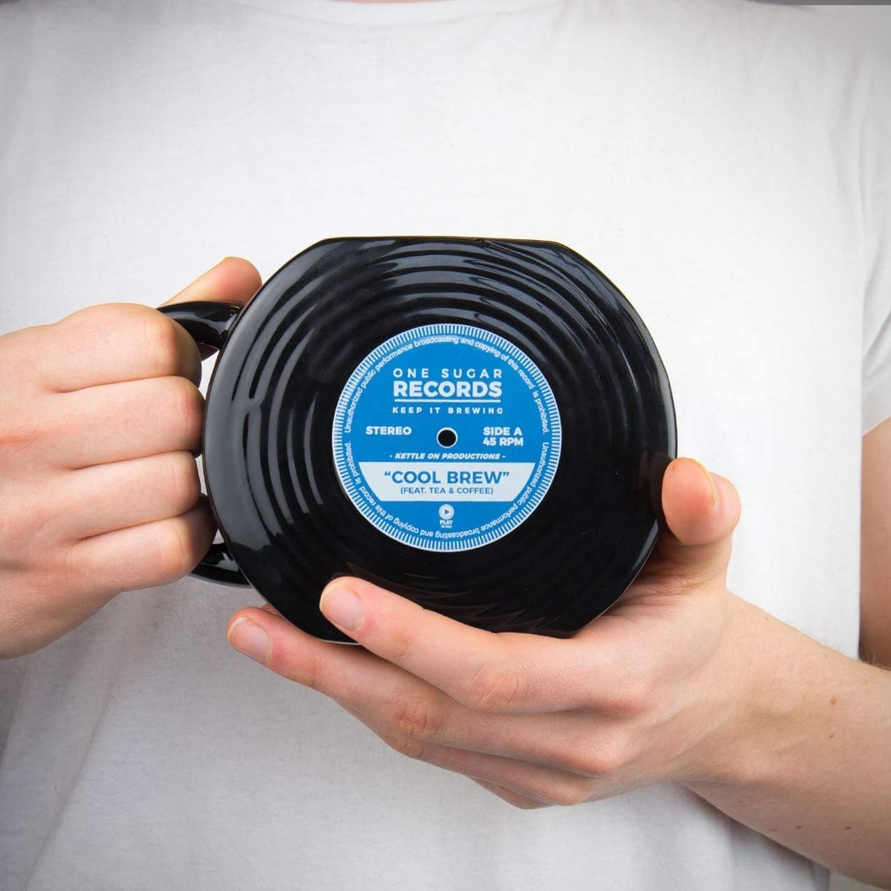 Gift Republic Vinyl Record Shaped Mug Multi , GR452014,450 milliliters