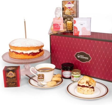 Birthday Afternoon Tea Hamper – Gourmet Gift for Men & Women incl. Cake.