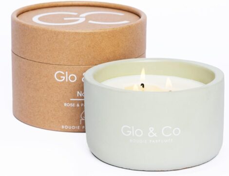 Glo & Co – Luxury 3 Wick Rose & Patchouli Scented Candle: Eco-friendly Gifts for Her