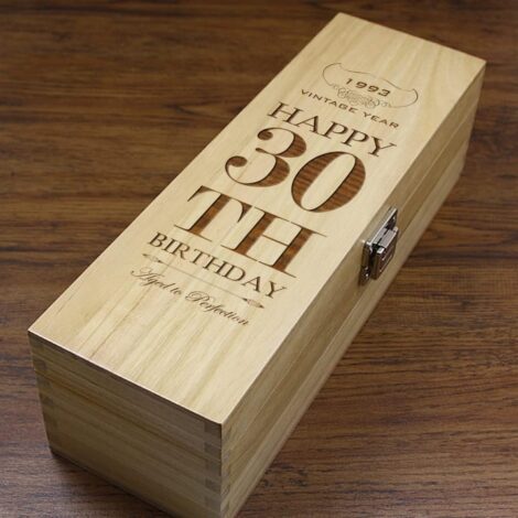 Engraveable 30th Birthday Wine, Whisky or Champagne Box with Satin lining [HING20] by English Pewter Co.