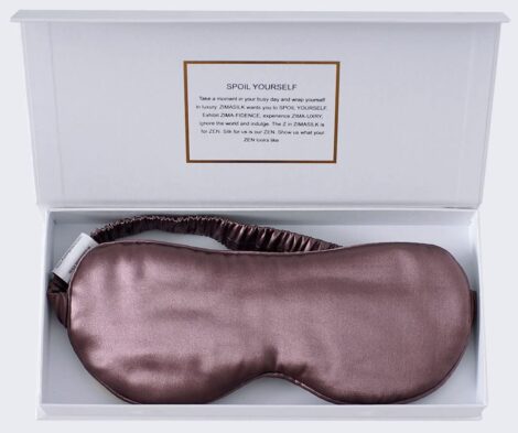 ZIMASILK 22 Momme Pure Mulberry Silk Sleep Mask – Ultra Soft Eye Mask for Sleeping (Gray Purple)