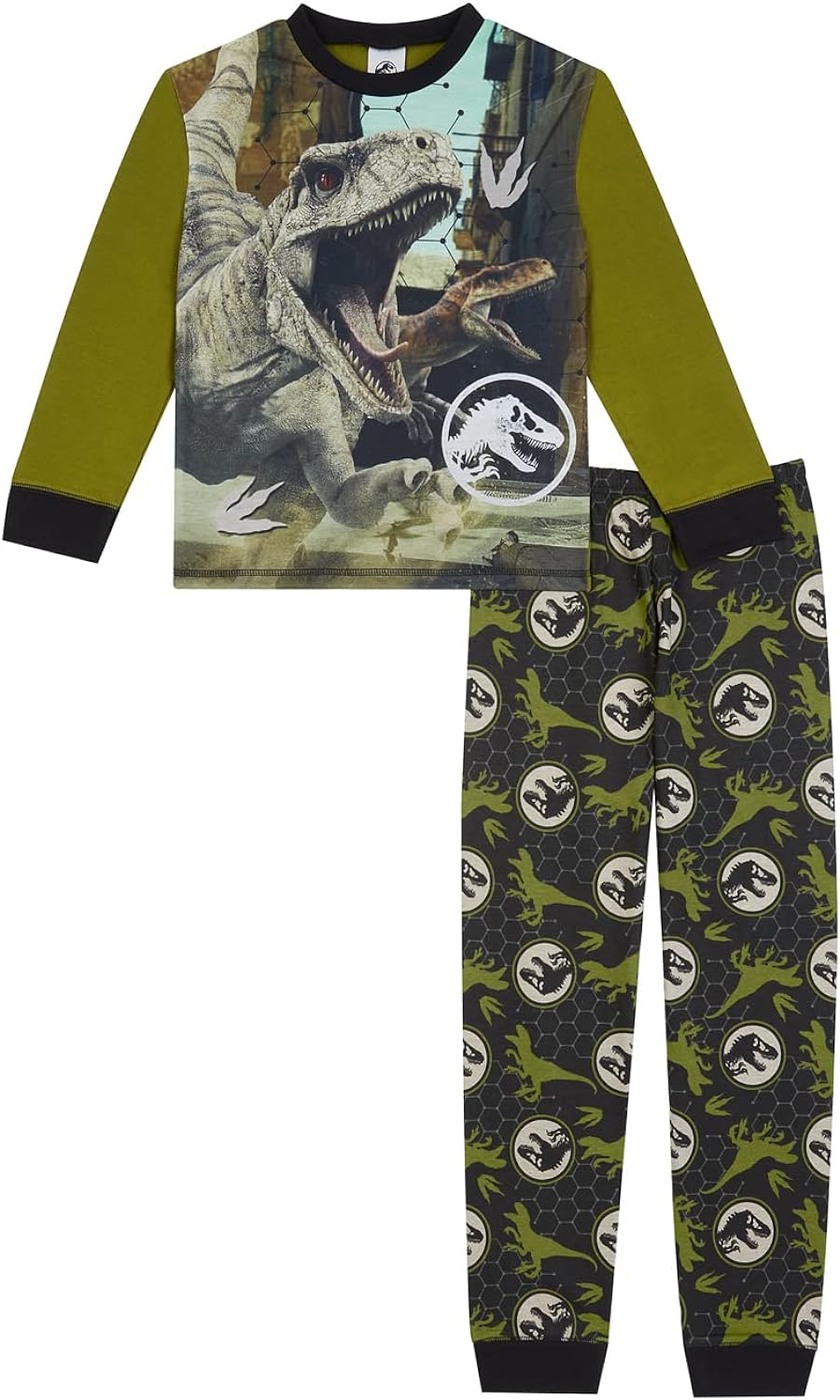 Jurassic World Boys Pyjamas PJs Set, Ages 4 to 13 Years Old, Official Merchandise