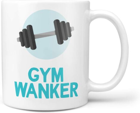 TeHe Gifts Rude Gym Wanker Mug – Funny Gift for Him/Her, Birthday Present for Men/Women.