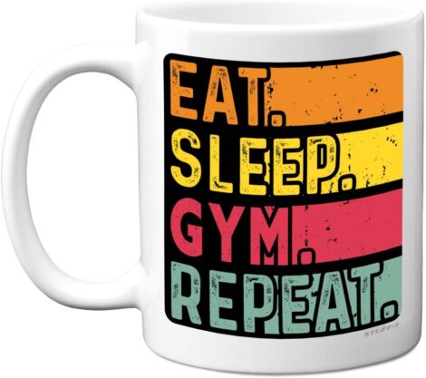 Funny Gym Birthday Mug – 11oz Ceramic Dishwasher Safe Gift for Workout Lovers.