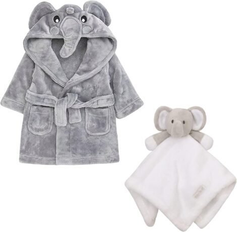 Baby Robe & Comforter Set, Elephant design, for Boys & Girls in Winter.