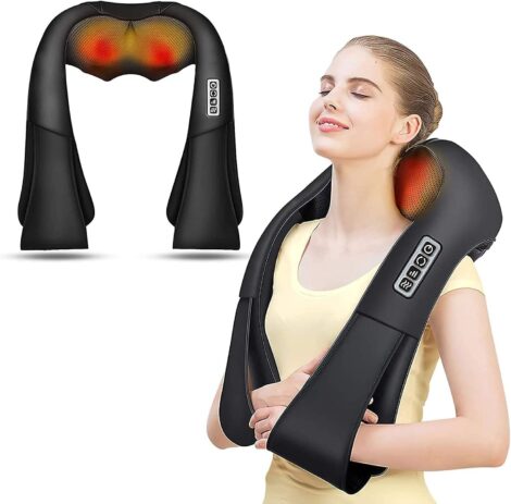 AERLANG Shiatsu Neck and Shoulder Massager with Heat, Deep Tissue Electric Massage Machine, Ideal Gift for Women