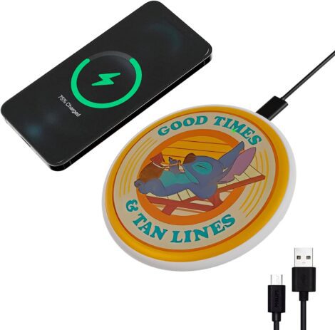 Disney Stitch Wireless Charging Pad- Universally Compatible Qi Charging Station for Stitch Fans.