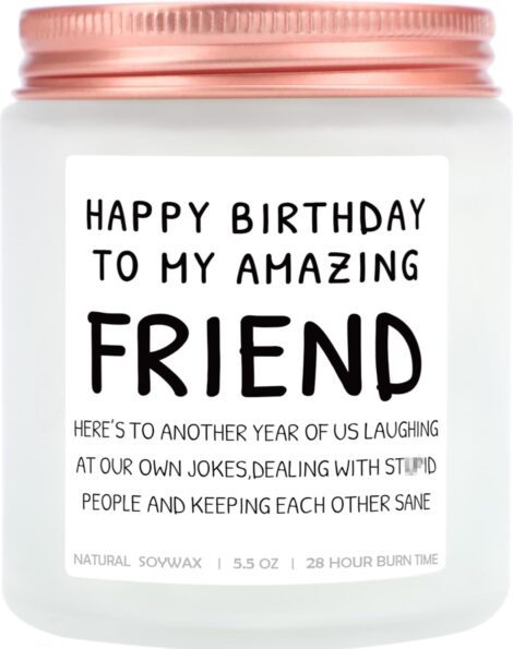 Funny Friendship Gift: Lavender Candle (5.5Oz) – Perfect Birthday Present for Best Friend, Coworker, Mom
