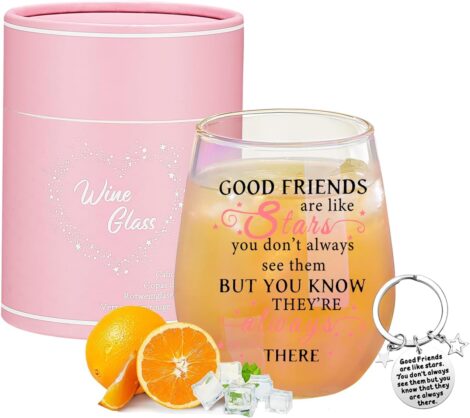 MengCat Stemless Wine Glass – Personalized Gift for Women – Funny Bestie Present – Graduation & Christmas Decor.