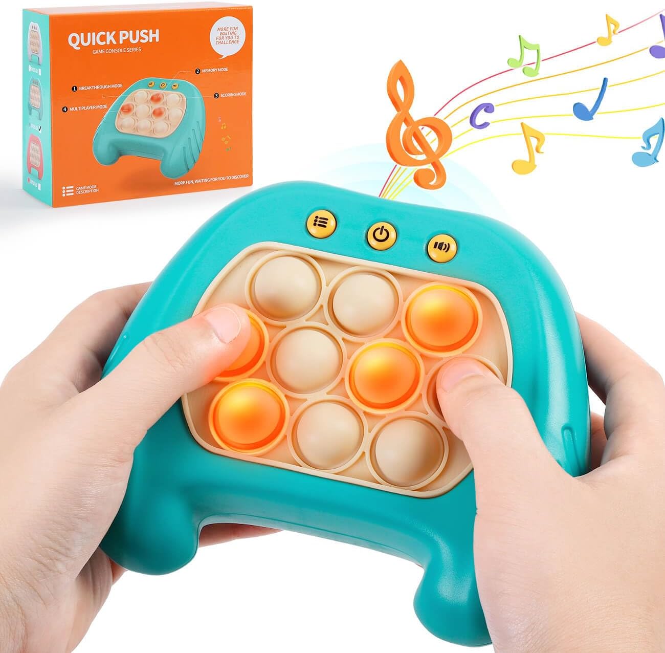 Pop It Game Sensory Toys for 4 5 6 Year Old Boys Girls Gifts,Quick Push Light Up Game Console for 5 6 7 Years Old Kids,Tap Pop Tap Smart Fidget,Toys for 9-11 Years Old Boys Christmas Birthday Gifts