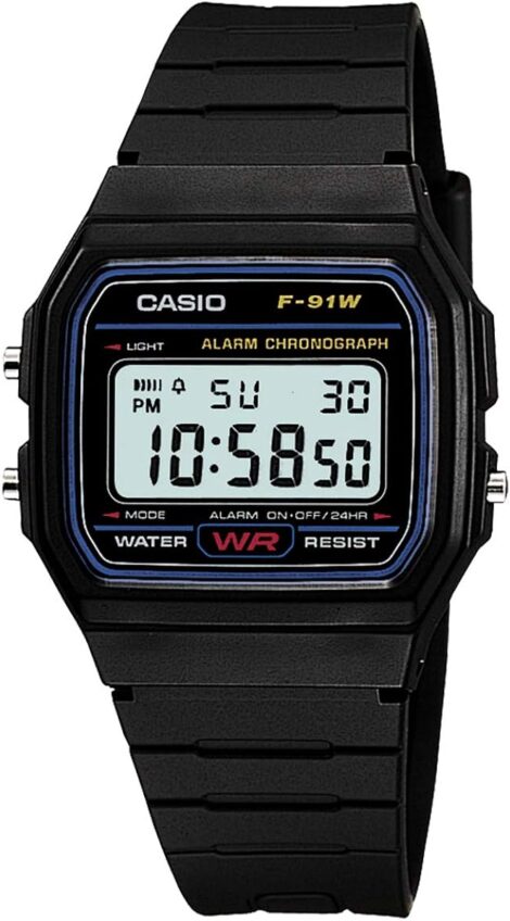 Casio LED Light Digital Watch, F-91W-1JF