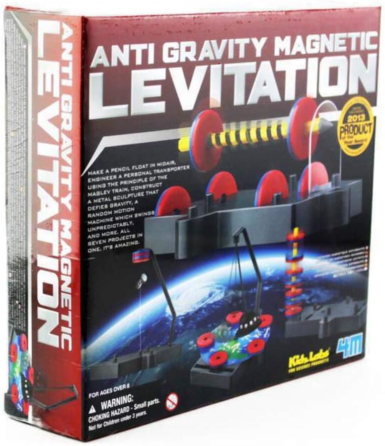 4M KidzLabs Anti Gravity Magnetic Levitation Kit | Make a Pencil Float in Mid Air | Engineer Personal Transportation | Gravity Defying Sculptures | Motion Machine & More | Kids 8+