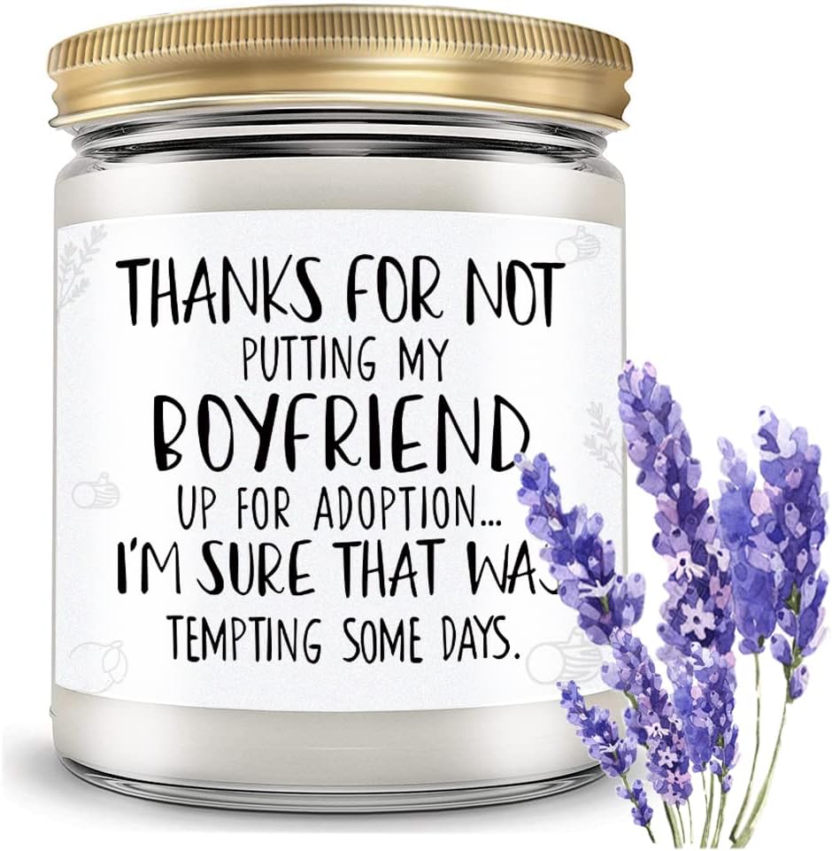 Lavender Scented Candles Gifts for Boyfriends Mom - Women Funny Gifts for Mother in Law, Birthday Gift Mothers Day Christmas&Thanksgiving Day Gifts for Boyfriend's Mom, Dad Boyfriend's Family Presents