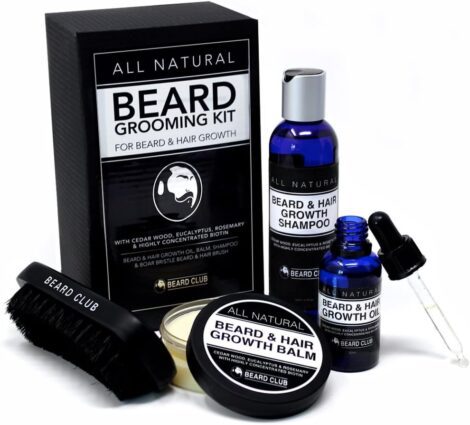 Beard Club – Complete Beard Grooming Kit – Promotes Growth – Includes Balm, Shampoo, Comb