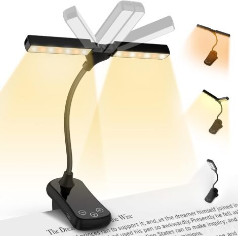 Bedtime Book Reading Lights – Clip-on Rechargeable Book Light, Perfect Teacher Gifts in Limited Words