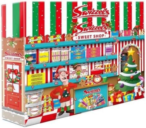 Christmas Advent Calendar 2023 with 220g Sweets and Sticker: A Festive Sweet Gift for Kids and Adults.
