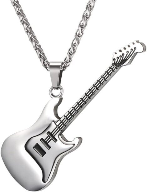 Guitar Pick Pendant Necklace, Music Lovers Gift, Adjustable Chain with Gift Box.