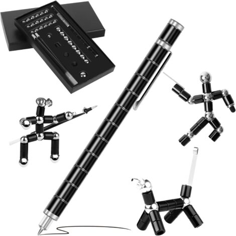 Magnetic Fidget Pen, Multifunctional Writing Tool with Gift Box, And Toy for Teenage Boys & Girls (Black)