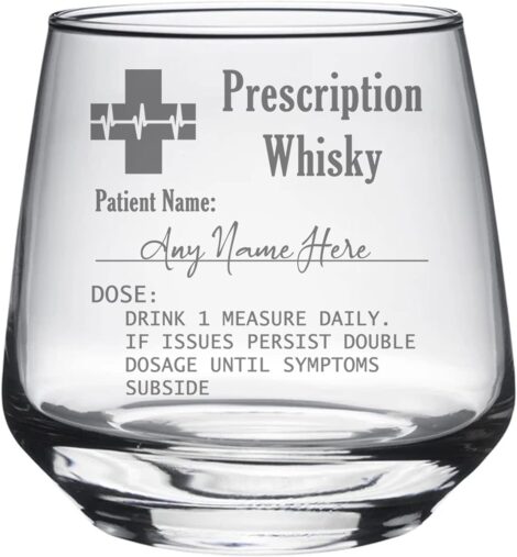 Engraved Whiskey Tumbler Glass with Personalized Name – Funny Birthday or Father’s Day Gift