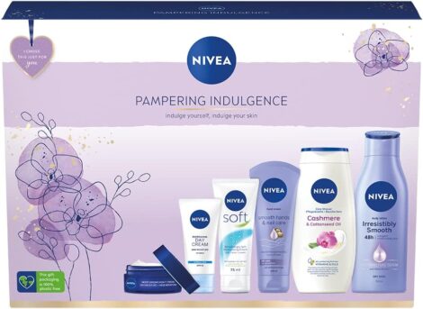 NIVEA Luxury Gift Set: 6-Piece Pampering Indulgence with Shower Cream, Creams, Lotion, Perfect for Women.