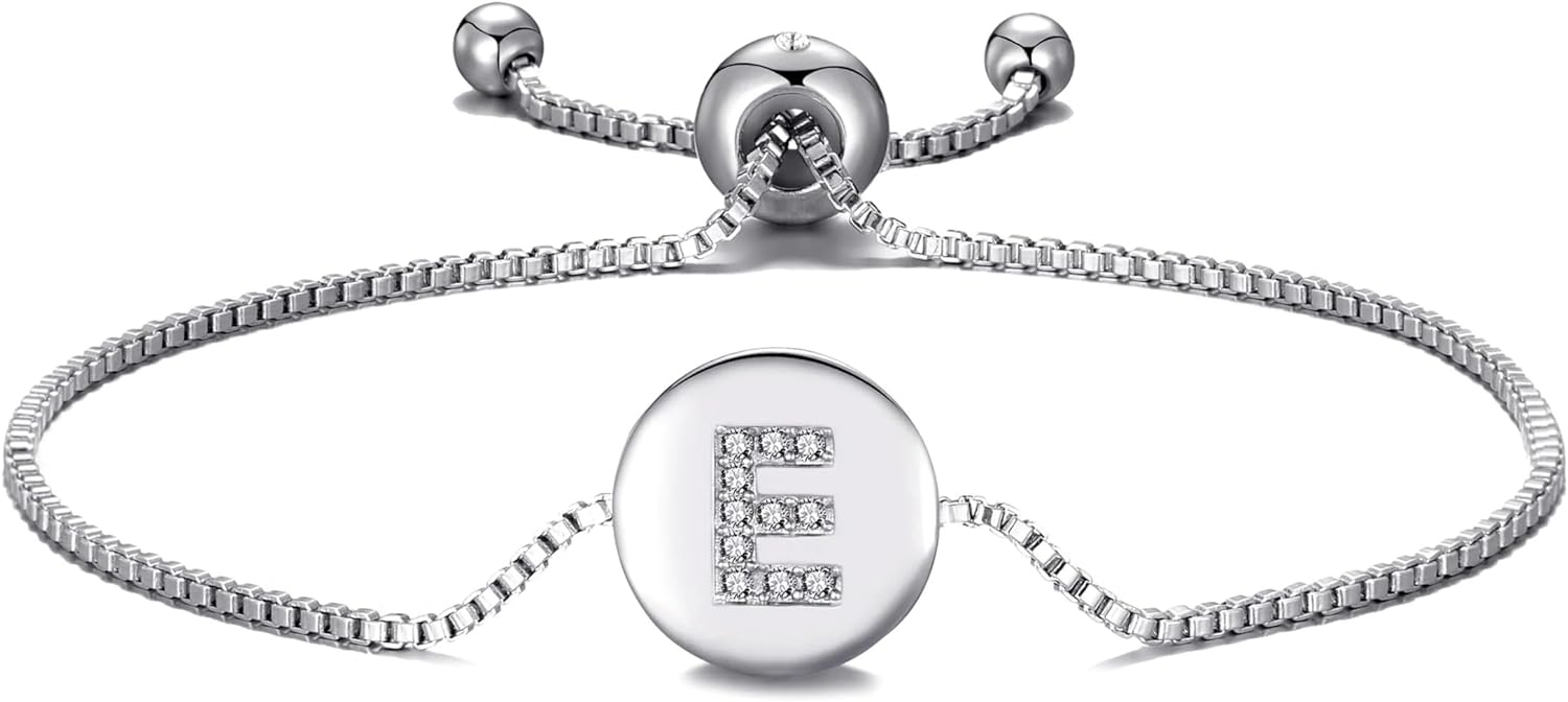 Philip Jones Initial Friendship Bracelet Letter E Created with Zircondia® Crystals