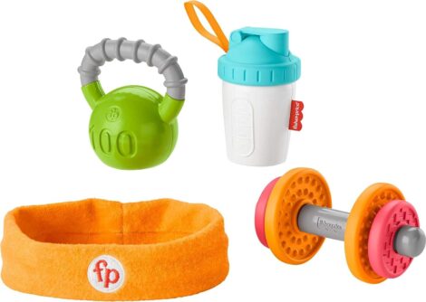 Fisher-Price Baby Biceps Gift Set: Teething Toys and Rattles, 4 Pieces (GJD49)