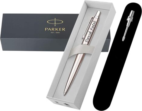 Personalized Engraved PARKER Jotter Pen – Elegant Gift for All, Special Occasions – Gift Box & Pouch Options.