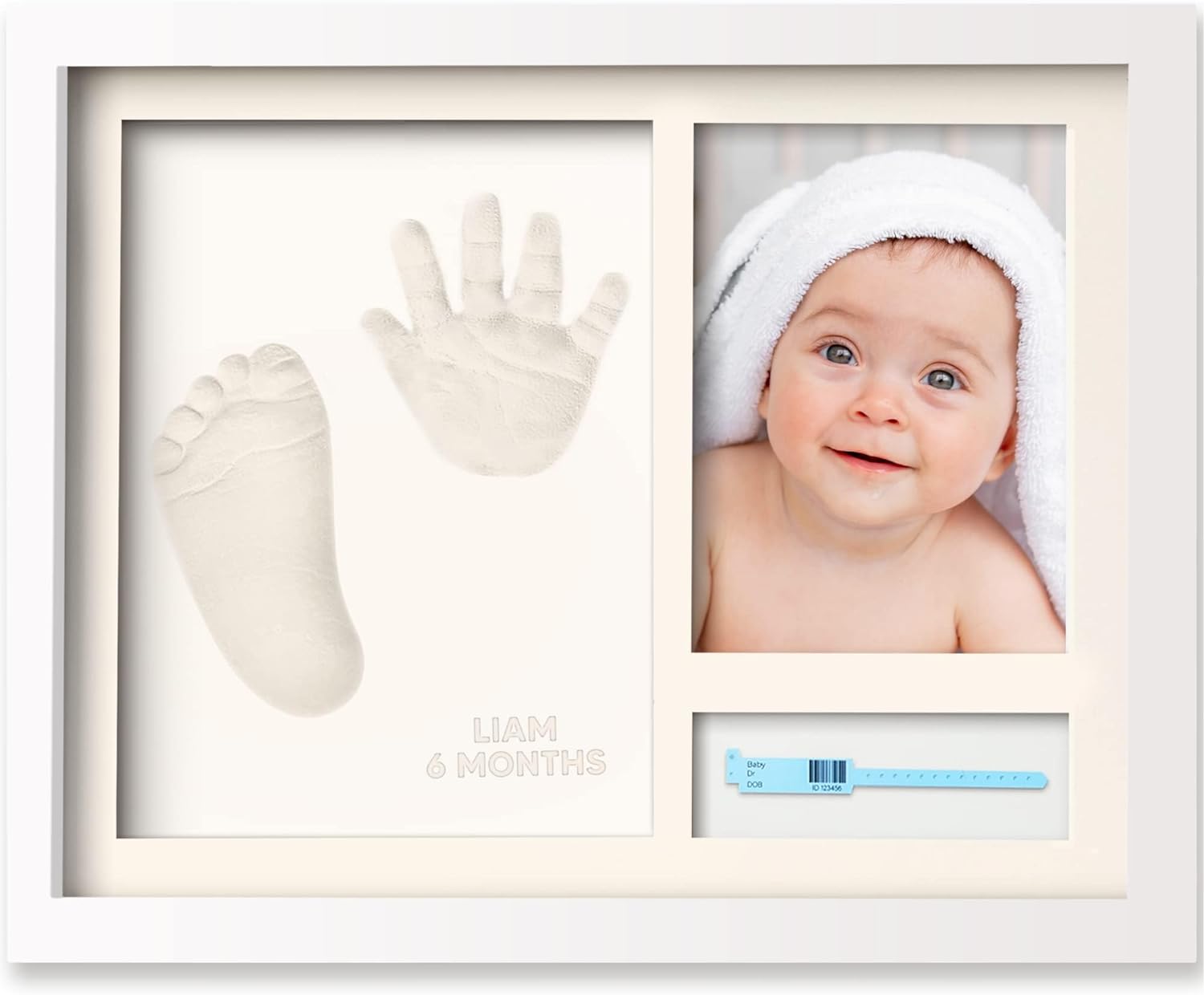 Baby Hand and Footprint Kit - Personalized Baby Footprint Kit & Handprint Kit - Baby Gift for Newborn, Boy, Girl - Baby Photo Frame Print Kit - Baby Shower Gifts - Keepsake Baby Gifts (Alpine White)