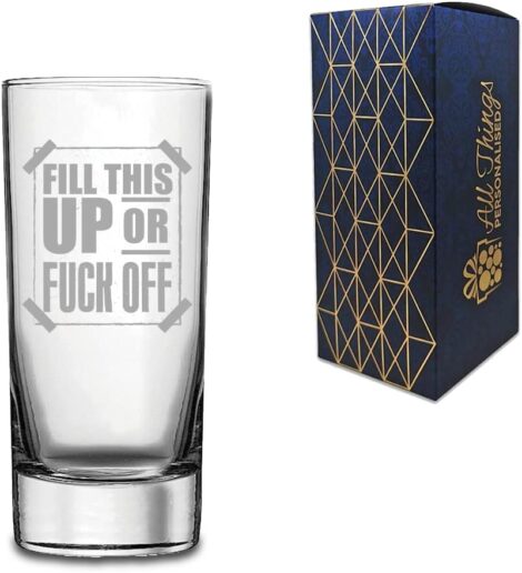 Personalized Engraved Highball Glass – Customizable with Message, 13oz / 380ml Capacity