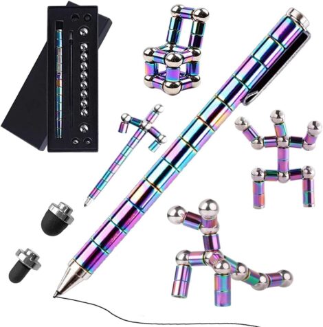 Magnetized Fidget Pen with Crushmetric Design, Multifunctional Decompression Writing Toy, Ideal Gift for Kids & Teens.