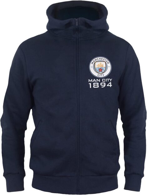 Official Manchester City FC Kids Hoody – Zip Fleece Football Gift