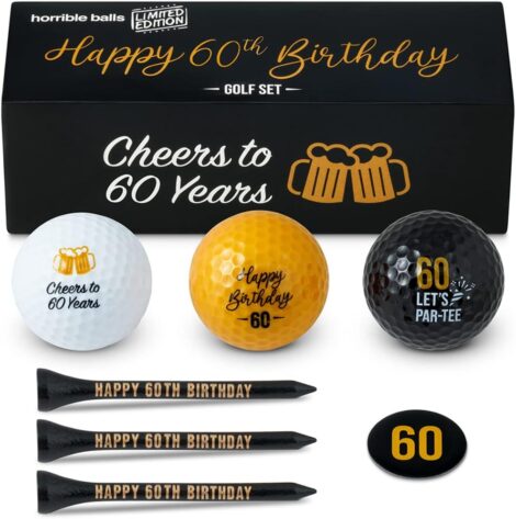 Bad Balls Golf Birthday Sets – 40th 50th 60th 70th – Ideal Funny Golf Gift For Him or Her