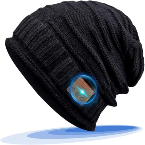 Bluetooth beanie hat with speakers – perfect secret Santa gift for men, boys, and teenagers.