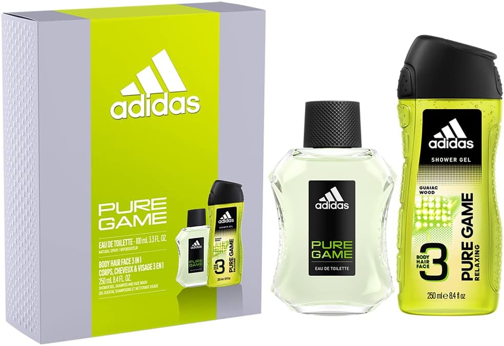 Adidas Pure Game Gift Set for Him, 100ml Eau de Toilette & 250ml Shower Gel