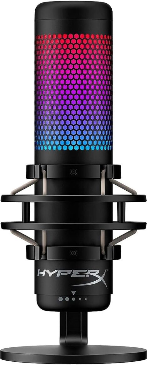 HyperX QuadCast S – RGB USB Mic for PC, PS4, Mac, with Shock Mount, Pop Filter, for Gaming, Streaming, Podcasts.