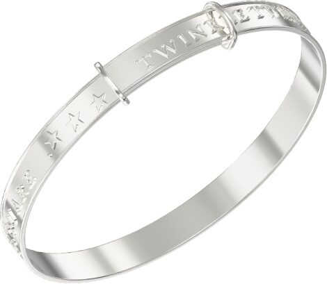 925 Sterling Silver Aeon Expanding Baby Bangle | Engraved Nursery Rhyme Bracelet | Ideal Christening Gift | Box & Cloth included.