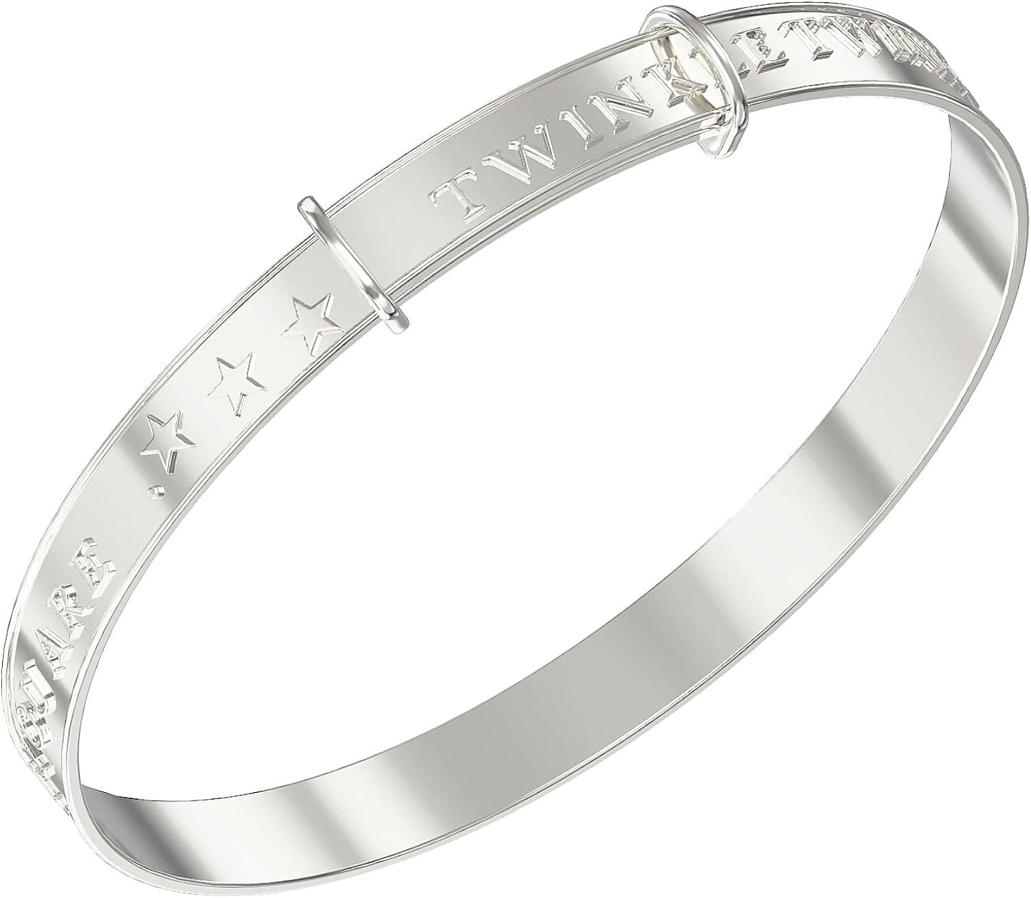 Aeon Jewellery Expanding Baby Bangle - 925 Sterling Silver | Bracelet Engraved With Nursery Rhyme | Perfect as a Christening for a Boy or Girl | Gift Box & Polishing Cloth Included