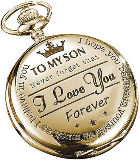 Retro Quartz Pocket Watch for Son – Classic Vintage Pendant Gift (to My Son).