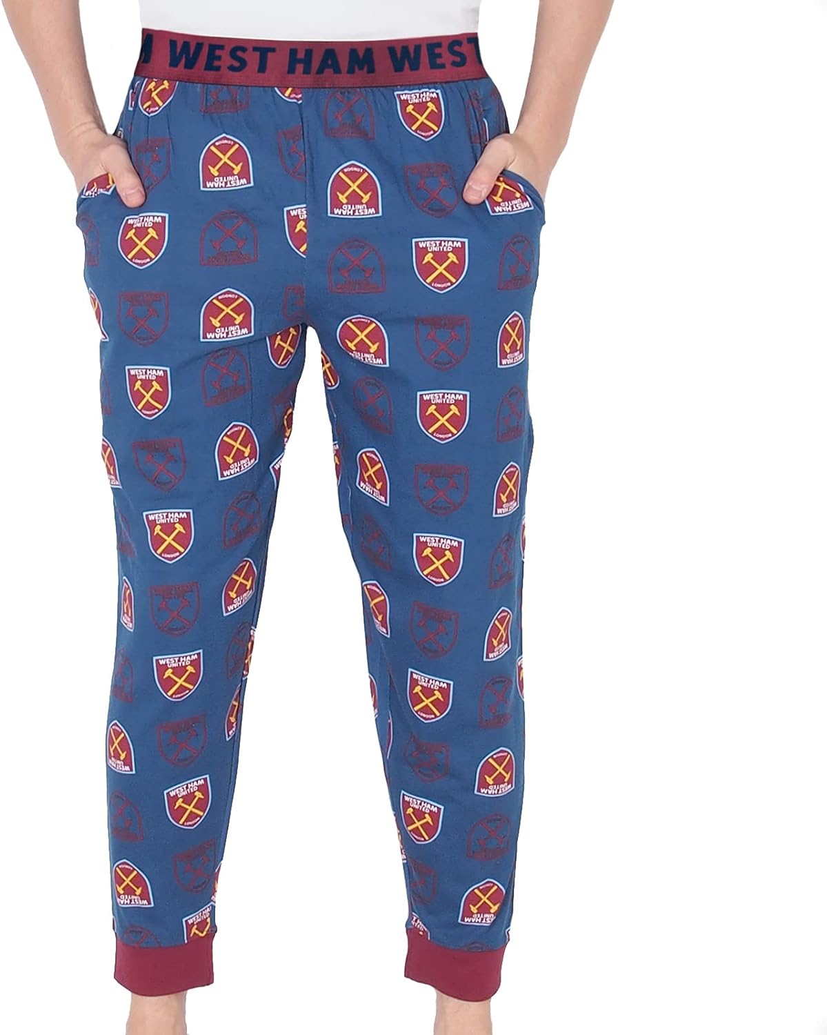 West Ham United Mens Lounge Pants Pyjama Bottoms Official Football Gift