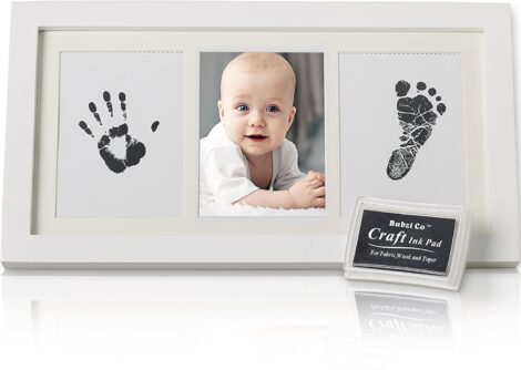 Baby Handprint and Footprint Kit with Photo Frame, Shower Gifts Set for Nursery Décor