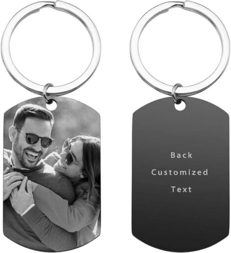 Anlewo Custom Date Keychain: Personalized Calendar Photo Gift with Text & Engraving.