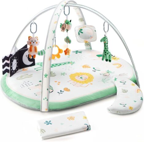 Lupantte Baby Play Mat: Washable Cover, Activity Gym with Toys. Perfect Gift for Baby’s Development.