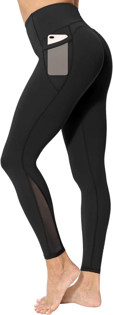 Neppein Yoga Pants: High Waist Tummy Control Leggings with Pockets for Women’s Gym Workout.