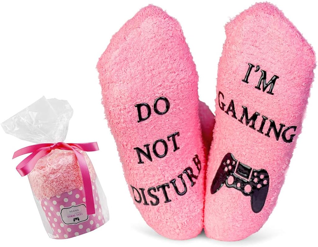 Miana ''Do Not Disturb I'm Gaming" Socks for Her in Cupcake Packaging- Great Novelty Gift For Gamers and playstation gifts Stocking Fillers secret santa Gamers gift socks Valentines